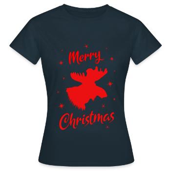 Merry Christmas moss - Women's T-Shirt - navy - Front - AI Model Female 172 dark (172cm)