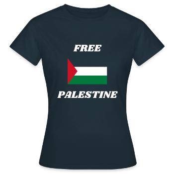 Free Palestine Palestinian Flag - Women's T-Shirt - navy - Front - AI Model Female 172 dark (172cm)