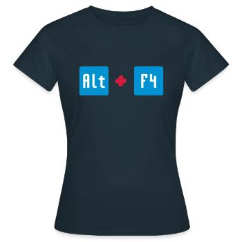 ALT + F4 - CLOSE WINDOW - T-shirt Femme - marine - Devant - AI Model Female 172 dark (172cm)