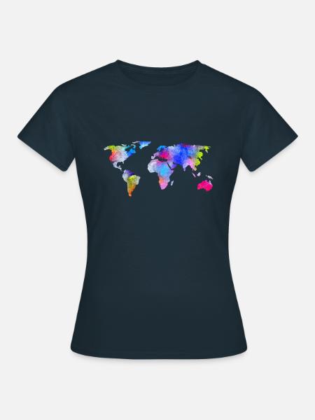 weltkarte - Frauen T-Shirt - Navy