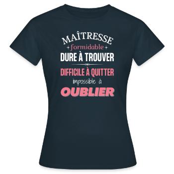 Merci maitresse formidable, Cadeau maîtresse école - T-shirt Femme - marine - Devant - AI Model Female 172 dark (172cm)