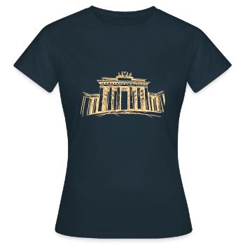 Porte de Brandebourg de Berlin – symbolique - T-shirt Femme - marine - Devant - AI Model Female 172 dark (172cm)