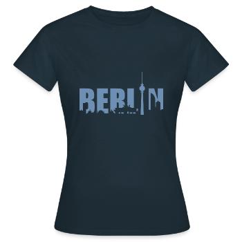 Tour de télévision Berlin Skyline Design Silhouette - T-shirt Femme - marine - Devant - AI Model Female 172 dark (172cm)