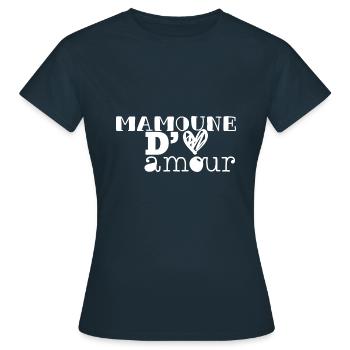 Mamoune d'amour - T-shirt Femme - marine - Devant - AI Model Female 172 dark (172cm)