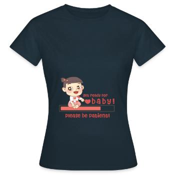 Baby loading - Frauen T-Shirt - Navy - Vorne - AI Model Female 172 dark (172cm)