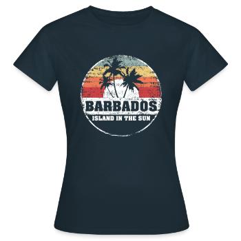 Île de la Barbade soleil des caraïbes - T-shirt Femme - marine - Devant - AI Model Female 172 dark (172cm)