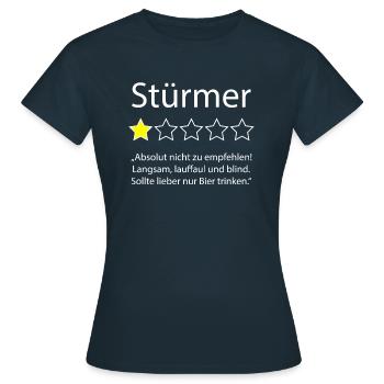 Fußball Fußballer Stürmer Sturm 1 Stern Bewertung - Frauen T-Shirt - Navy - Vorne - AI Model Female 172 dark (172cm)