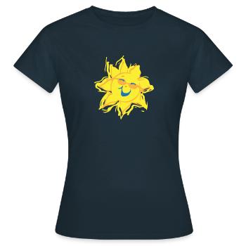 Soleil d’été - T-shirt Femme - marine - Devant - AI Model Female 172 dark (172cm)