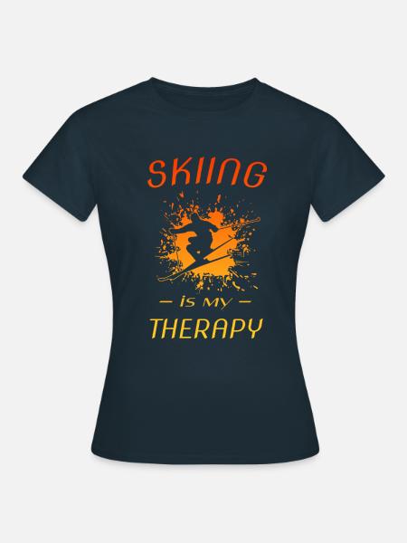 skiing ski Skifahren - Frauen T-Shirt - Navy