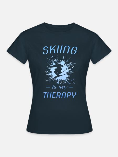 skiing skifahren - Frauen T-Shirt - Navy
