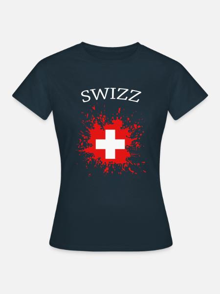 Schweiz, schweizer Flagge - Frauen T-Shirt - Navy