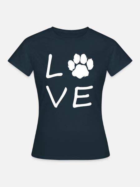Love Hundepfote - Frauen T-Shirt - Navy