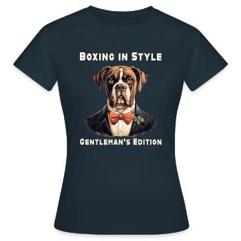 Boxing In Style - Women's T-Shirt - navy - Front - AI Model Female 172 dark (172cm)