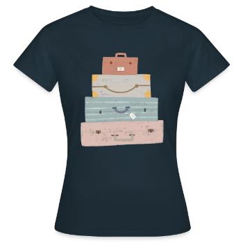 Valise Globetrotter - T-shirt Femme - marine - Devant - AI Model Female 172 dark (172cm)
