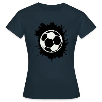 fußball klecks - Frauen T-Shirt - Navy - Vorne - AI Model Female 172 dark (172cm)