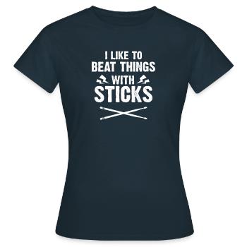 Drummer drummer sticks sticks gift - Women's T-Shirt - navy - Front - AI Model Female 172 dark (172cm)