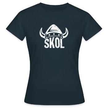 Wikinger - Frauen T-Shirt - Navy - Vorne - AI Model Female 172 dark (172cm)