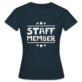 Staff Mitglied - Frauen T-Shirt - Navy - Vorne - AI Model Female 172 dark (172cm)
