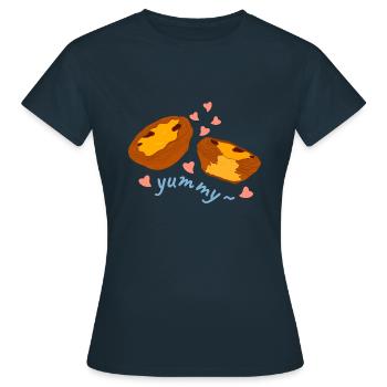 Liebe portugiesische Eierkuchen - Frauen T-Shirt - Navy - Vorne - AI Model Female 172 dark (172cm)