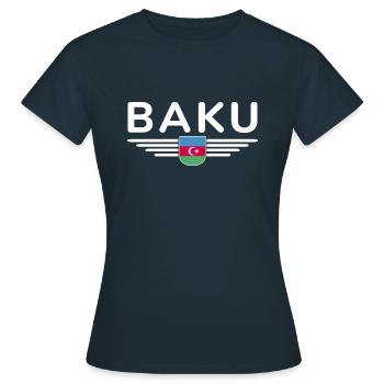 T-Shirt Bakou – Pour les fans de la capitale - T-shirt Femme - marine - Devant - AI Model Female 172 dark (172cm)