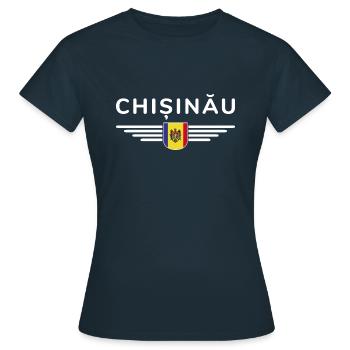 T-shirt Chișinău – L’amour de la capitale - T-shirt Femme - marine - Devant - AI Model Female 172 dark (172cm)