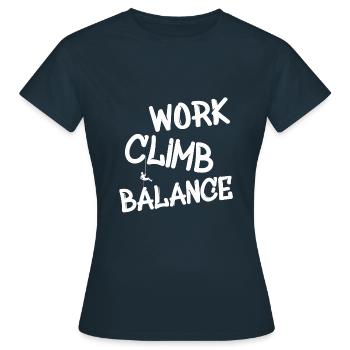 Klettern Kletterer Climbing Abseilen - Frauen T-Shirt - Navy - Vorne - AI Model Female 172 dark (172cm)