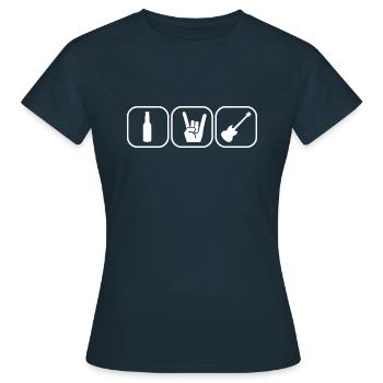 Bier Rock Party - Frauen T-Shirt - Navy - Vorne - AI Model Female 172 dark (172cm)