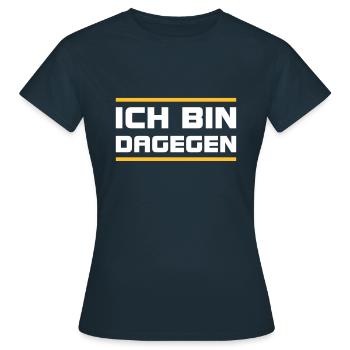 Ich bin dagegen -V2 - Frauen T-Shirt - Navy - Vorne - AI Model Female 172 dark (172cm)