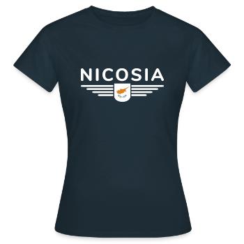 Nicosia Design – Capitale de Chypre - T-shirt Femme - marine - Devant - AI Model Female 172 dark (172cm)