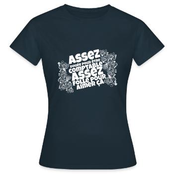 Comptable Folle - T-shirt Femme - marine - Devant - AI Model Female 172 dark (172cm)