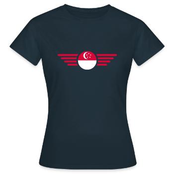 Singapur - Frauen T-Shirt - Navy - Vorne - AI Model Female 172 dark (172cm)