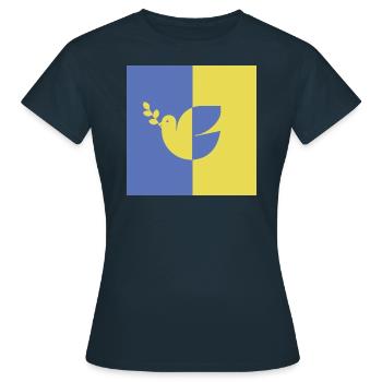 Solidarité avec l’Ukraine - T-shirt Femme - marine - Devant - AI Model Female 172 dark (172cm)