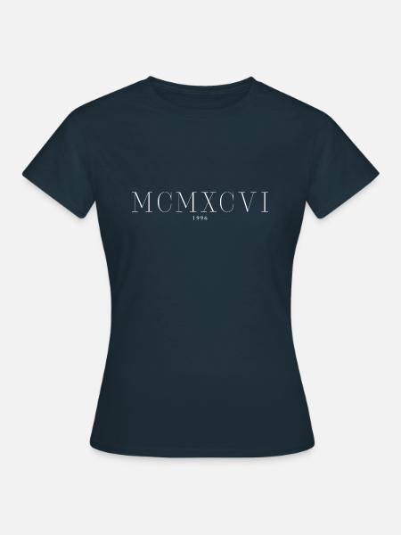 Römische Zahl Geburtsjahr Made in 1996 - Frauen T-Shirt - Navy