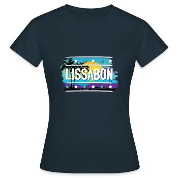 Lissabon - Frauen T-Shirt - Navy - Vorne - AI Model Female 172 dark (172cm)