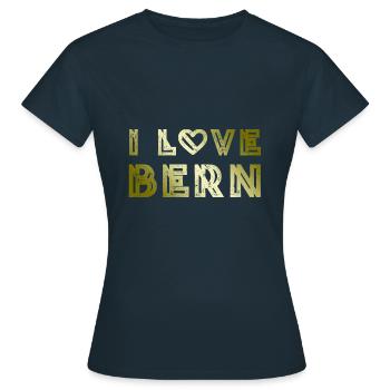 I Love Bern - Frauen T-Shirt - Navy - Vorne - AI Model Female 172 dark (172cm)