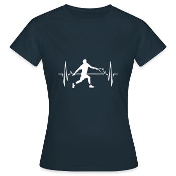 Fréquence d’impulsion du joueur de tennis - T-shirt Femme - marine - Devant - AI Model Female 172 dark (172cm)