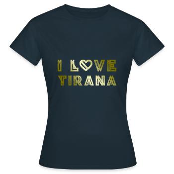 J’adore Tirana - T-shirt Femme - marine - Devant - AI Model Female 172 dark (172cm)