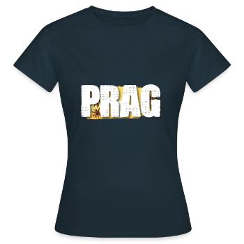 Prag - Frauen T-Shirt - Navy - Vorne - AI Model Female 172 dark (172cm)