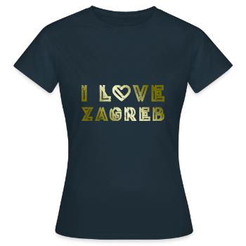 J’aime Zagreb - T-shirt Femme - marine - Devant - AI Model Female 172 dark (172cm)