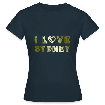 J’aime Sydney - T-shirt Femme - marine - Devant - AI Model Female 172 dark (172cm)