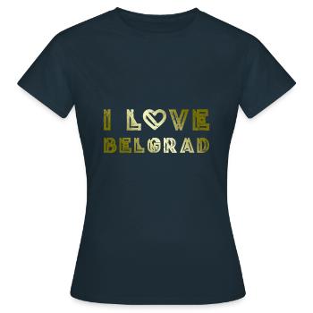 J’aime Belgrade - T-shirt Femme - marine - Devant - AI Model Female 172 dark (172cm)