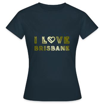 J’aime Brisbane - T-shirt Femme - marine - Devant - AI Model Female 172 dark (172cm)