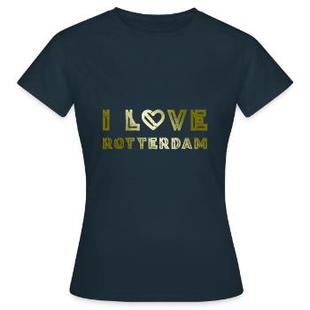 J’adore Rotterdam - T-shirt Femme - marine - Devant - AI Model Female 172 dark (172cm)