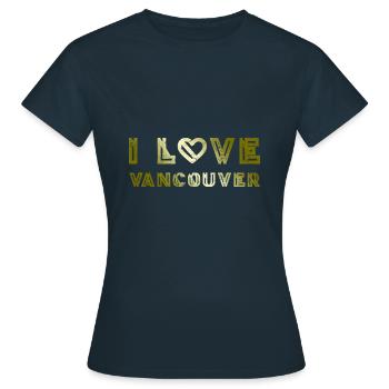 J’aime Vancouver - T-shirt Femme - marine - Devant - AI Model Female 172 dark (172cm)
