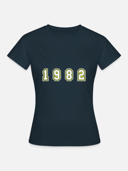 1982 Jahr Zahl - Frauen T-Shirt - Navy