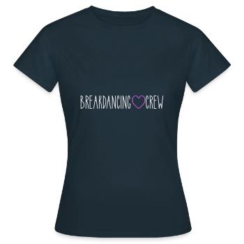 Breakdancing Crew Herz - Frauen T-Shirt - Navy - Vorne - AI Model Female 172 dark (172cm)