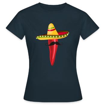 Chilli - Frauen T-Shirt - Navy - Vorne - AI Model Female 172 dark (172cm)