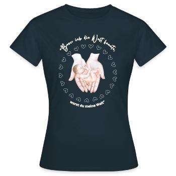 For the first great love: Mom - Women's T-Shirt - navy - Front - AI Model Female 172 dark (172cm)