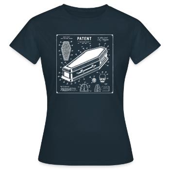 Schwarzer Sarg Patentdesign - Frauen T-Shirt - Navy - Vorne - AI Model Female 172 dark (172cm)