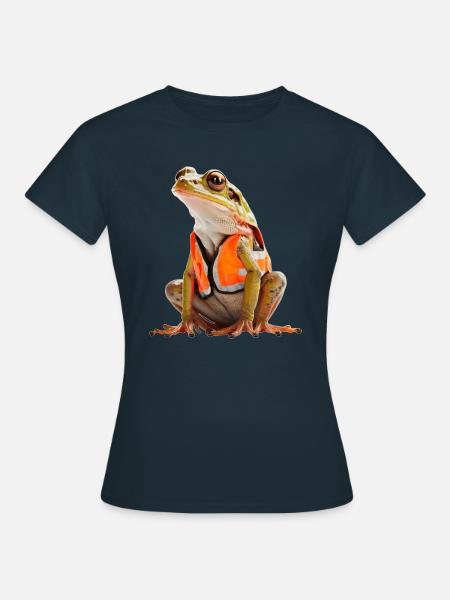 Grenouille avec gilet de sécurité - T-shirt Femme - marine